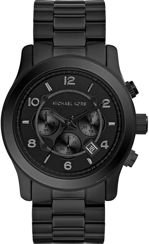 michael kors mens watch black face|Michael Kors matte black watch.